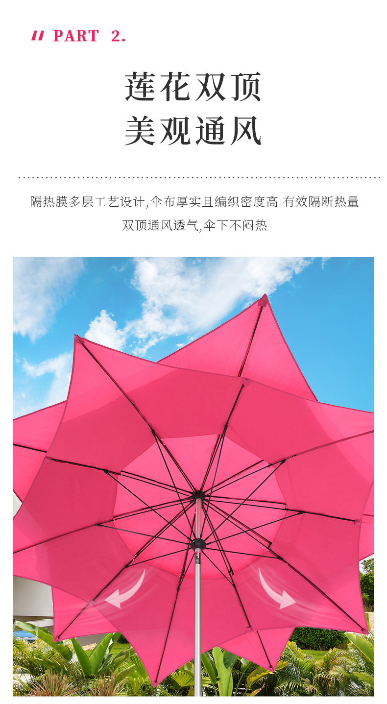 双层莲花遮阳伞