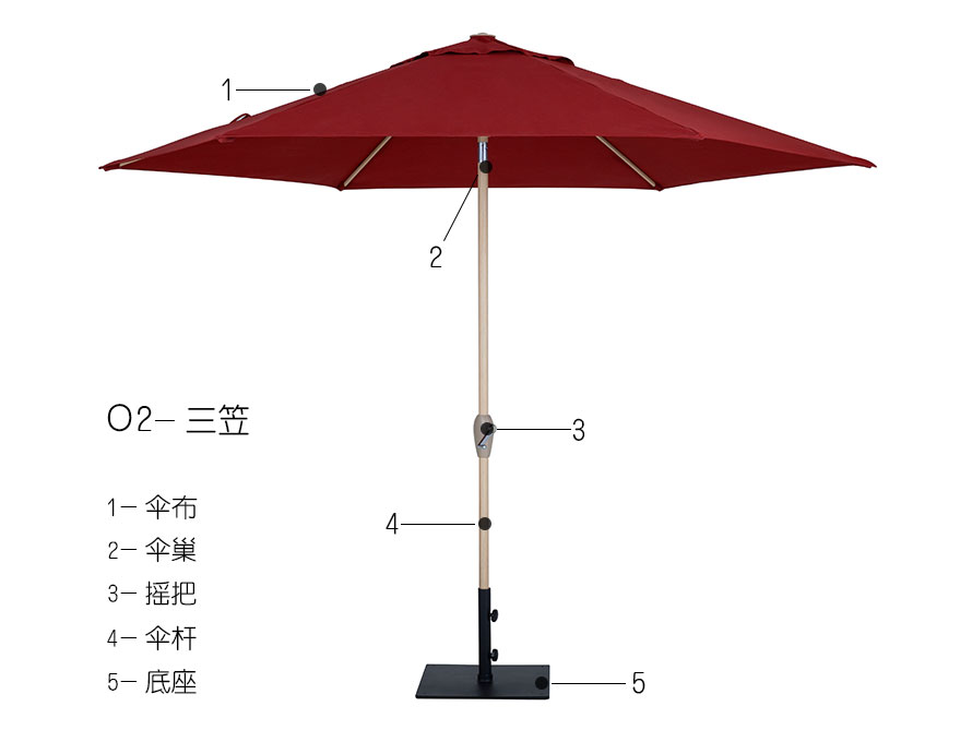 豪华中柱伞